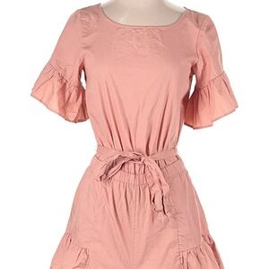 Elegant Mauve Ruffle Sleeve Romper
